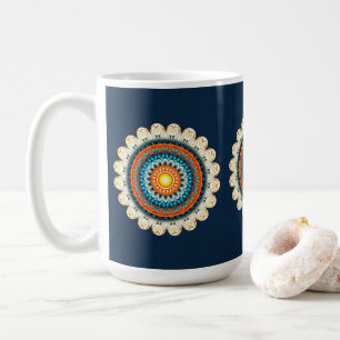 Blassgelb-orangefarbene Mandala-Tasse Kaffeetasse