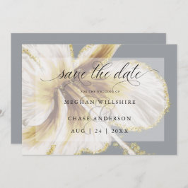 Blassgelb und Elfenbeintropische Blume Wasserfarbe Save The Date