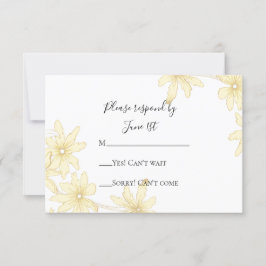Blassgelbe Daisies Wedding RSVP