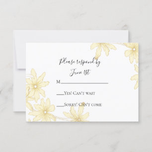 Blassgelbe Daisies Wedding RSVP