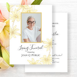 Blassgelbe Daisy-Blume Leben Beerdigung Party Einladung