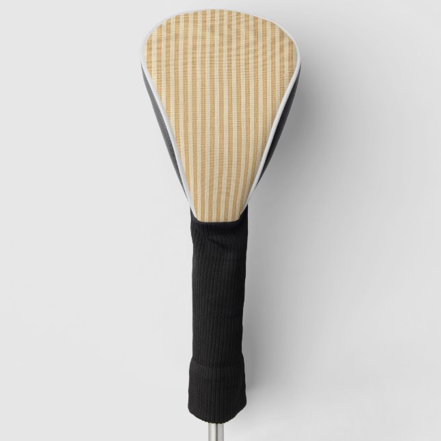 Blassgelbe gestreifte Stoffmuster Golf Headcover (Vorderseite)