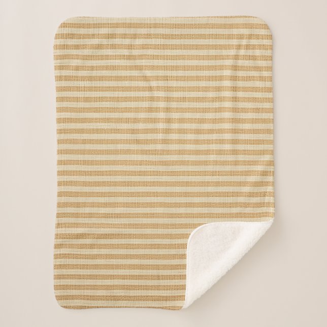 Blassgelbe gestreifte Stoffmuster Sherpadecke (Vorderseite)