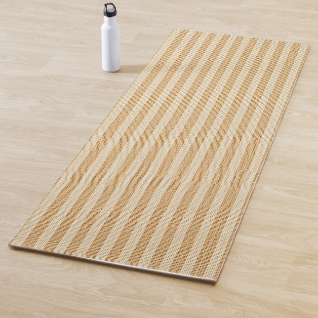 Blassgelbe gestreifte Stoffmuster Yogamatte (Beispiel)