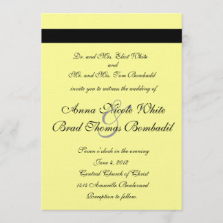 Blassgelbe Kalligrafie Lotus Wedding Einladung