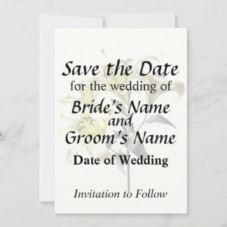 Blassgelbe Lilien mit Blätter Save The Date