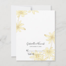 Blassgelbe Milchmädchen Hochzeitsempfehlung Platzk RSVP Karte
