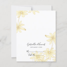 Blassgelbe Milchmädchen Hochzeitsempfehlung Platzk RSVP Karte