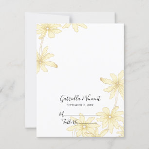 Blassgelbe Milchmädchen Hochzeitsempfehlung Platzk RSVP Karte