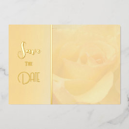 Blassgelbe Rosen Save the Date Geburtstag Folieneinladung