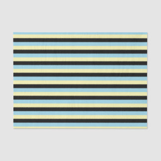 Blassgelbe, schwarze und pastellblaue Streifen Seidenpapier