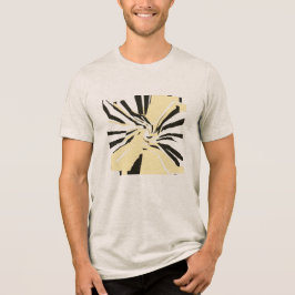 Blassgelbe schwarze wirbelnde abstrakte floral Pop Tri-Blend Shirt