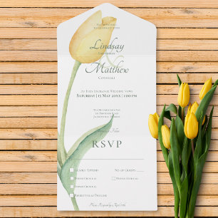 Blassgelbe Tulip Solo Modernes Abendessen All In One Einladung