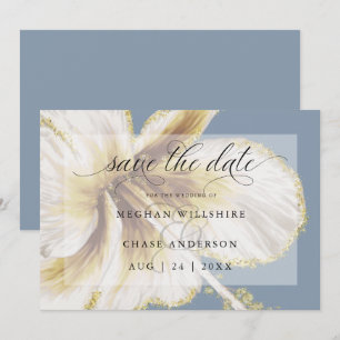 Blassgelbe und elfenbeinfarbene tropische Blumen A Save The Date