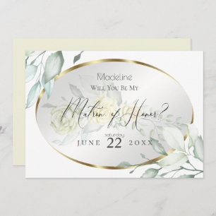 Blassgelbe Wasserfarben Rose Matron of Honour Einladung