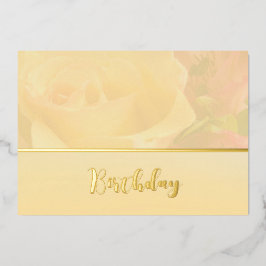 Blassgelber Geburtstag Folieneinladung