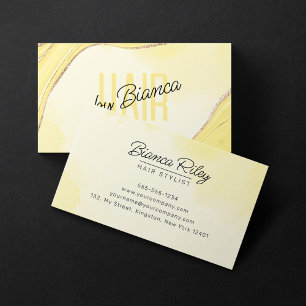 Blassgelber Gold Glitter Achat Friseur Salon Visitenkarte