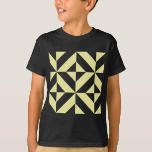 Blassgelbes geometrisches Deko Cube-Muster T-Shirt