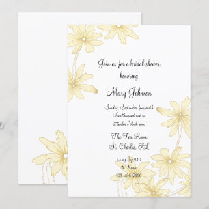 Blassgelbes Milchfisch-Brautparty Einladung