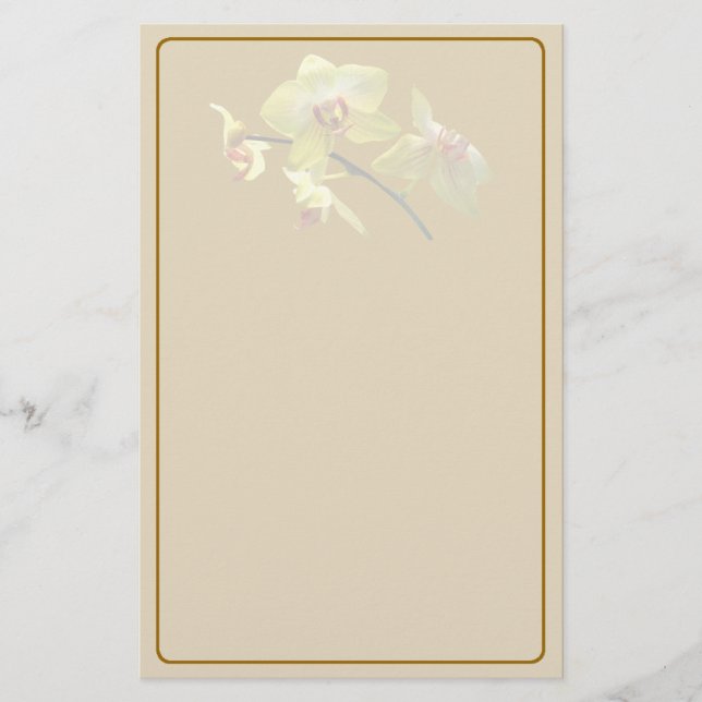Blassgelbes Orchideengestein Briefpapier (Vorderseite)
