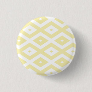 Blassgelbes und weißes Diamantmuster Button