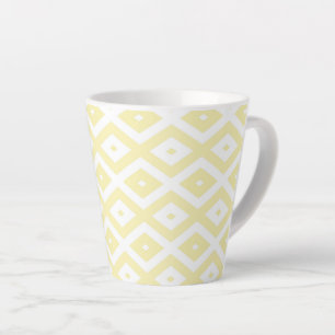 Blassgelbes und weißes Diamantmuster Milchtasse