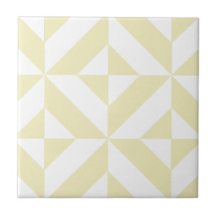 Blassgold geometrisches Deco-Würfelmuster Fliese