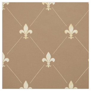 Blassgoldbraune Fleur-de-Lis (groß) braun Stoff
