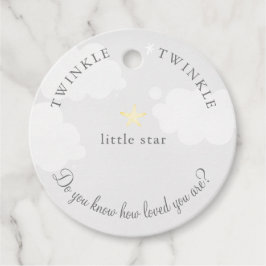 Blassgraue Twinkle Little Star Baby Dusche Geburts Geschenkanhänger