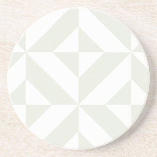 Blassgraues geometrisches Deco-Würfelmuster Sandstein Untersetzer