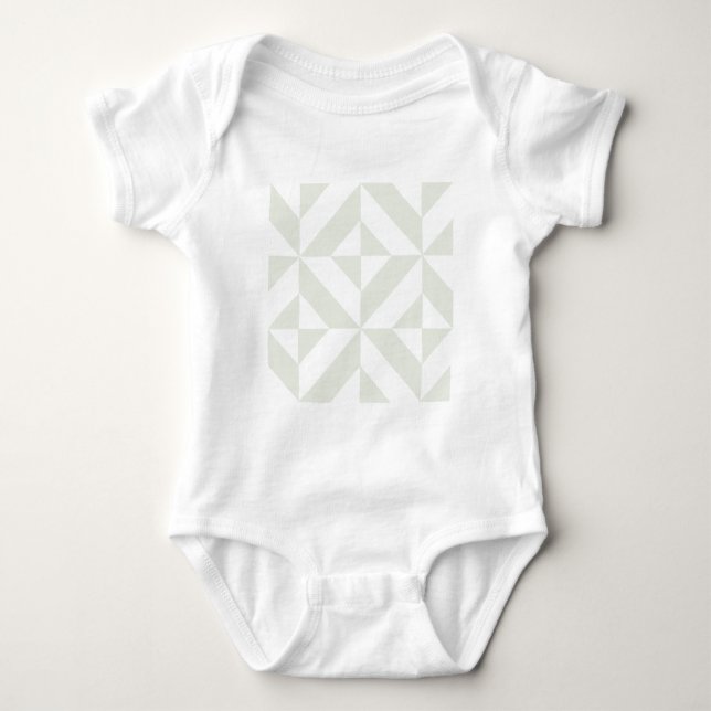 Blassgraues geometrisches Deko Cube Pattern Baby Strampler (Vorderseite)