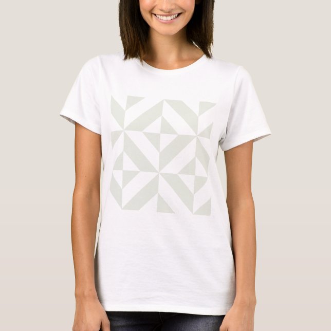 Blassgraues geometrisches Deko Cube Pattern T-Shirt (Vorderseite)