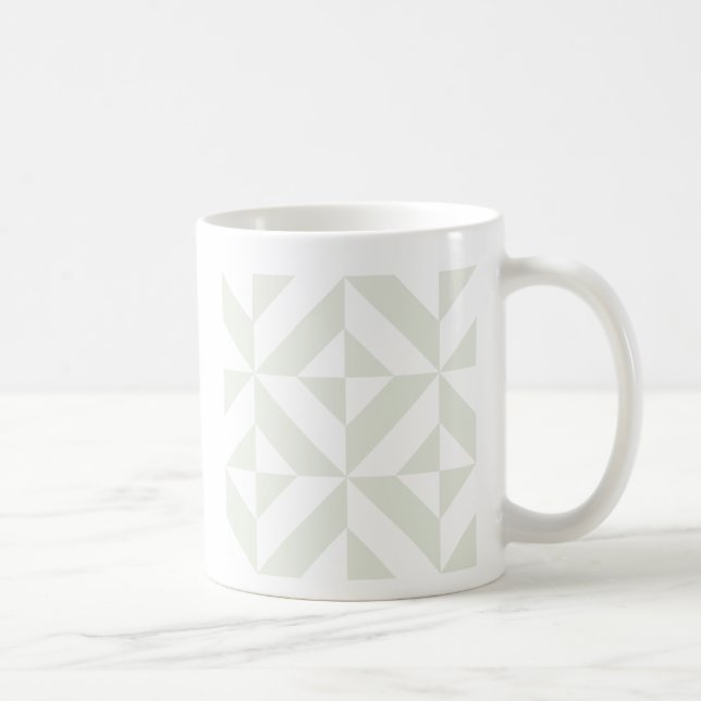 Blassgraues geometrisches Deko Cube Pattern Tasse (Rechts)