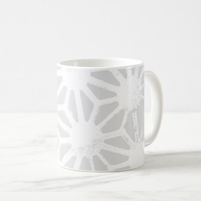 Blassgraues geometrisches Muster Kaffeetasse (VorderseiteRechts)