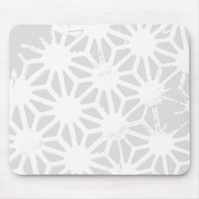 Blassgraues geometrisches Muster Mousepad (Vorne)