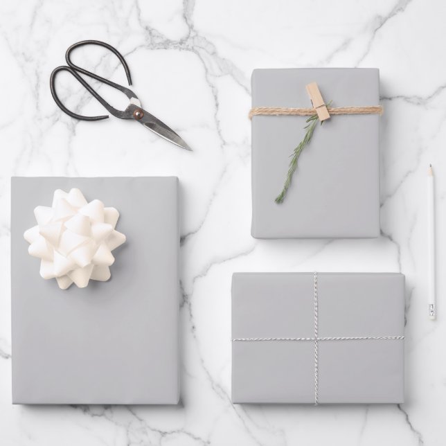 Blassgraues geometrisches Muster - Sommerdekoratio Geschenkpapier Set (Vorderseite)