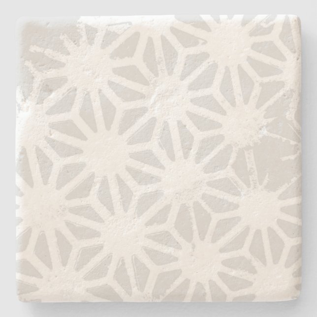 Blassgraues geometrisches Muster Steinuntersetzer (Vorderseite)