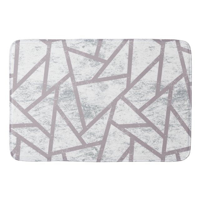 Blassgraues Mosaikmuster Badematte (Vorderseite)