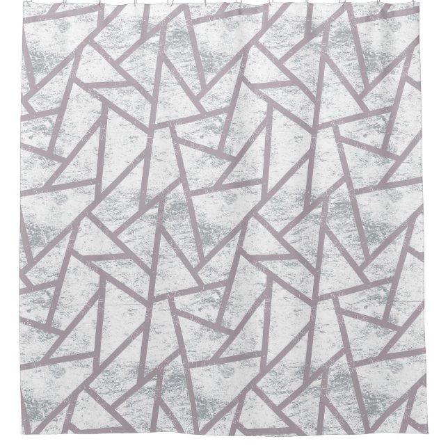 Blassgraues Mosaikmuster Duschvorhang (Vorderseite)