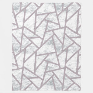 Blassgraues Mosaikmuster Fleecedecke