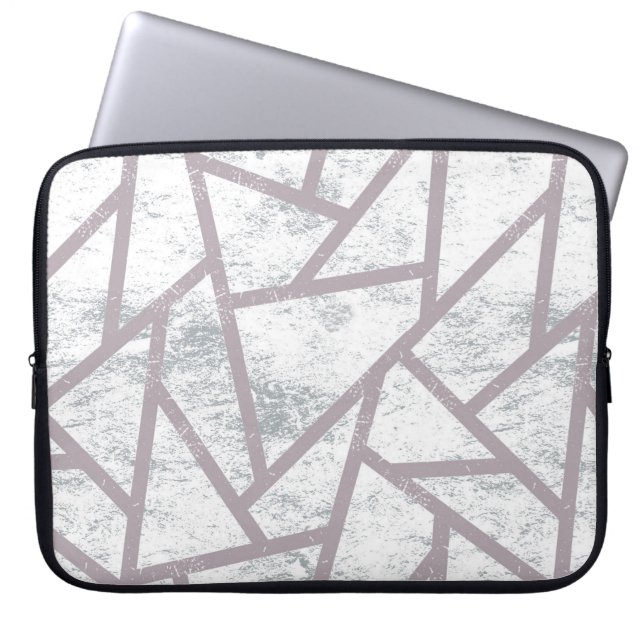 Blassgraues Mosaikmuster Laptopschutzhülle (Vorderseite)