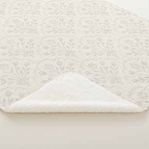 Blassgraues Volk Blumen-Schuppenmuster Sherpadecke