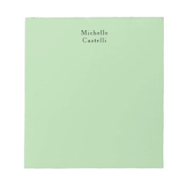 Blassgrün Beruflich Einziges Klassisches, Ihr Name Notizblock