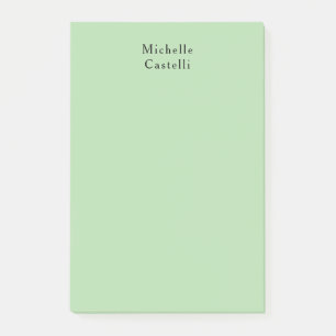 Blassgrün Beruflich Einziges Klassisches, Ihr Name Post-it Klebezettel