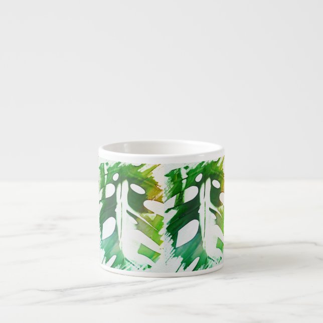Blassgrüne, köstliche Monsterleaf-Tasse Espressotasse (Vorderseite)
