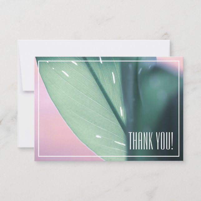 Blassgrüne Leaf-Pflanze Danke, Flachkarte (Vorderseite)