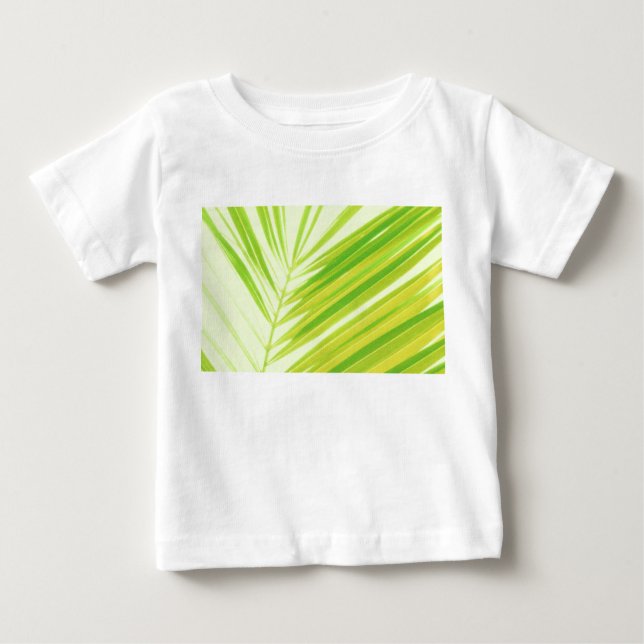 Blassgrüne Pastellpalme-Blätter Baby T-shirt (Vorderseite)