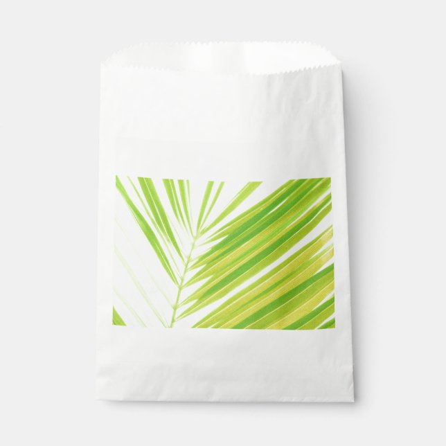 Blassgrüne Pastellpalme-Blätter Geschenktütchen (Vorderseite)
