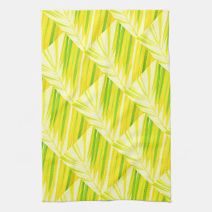 Blassgrüne Pastellpalme-Blätter Geschirrtuch