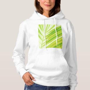 Blassgrüne Pastellpalme-Blätter Hoodie